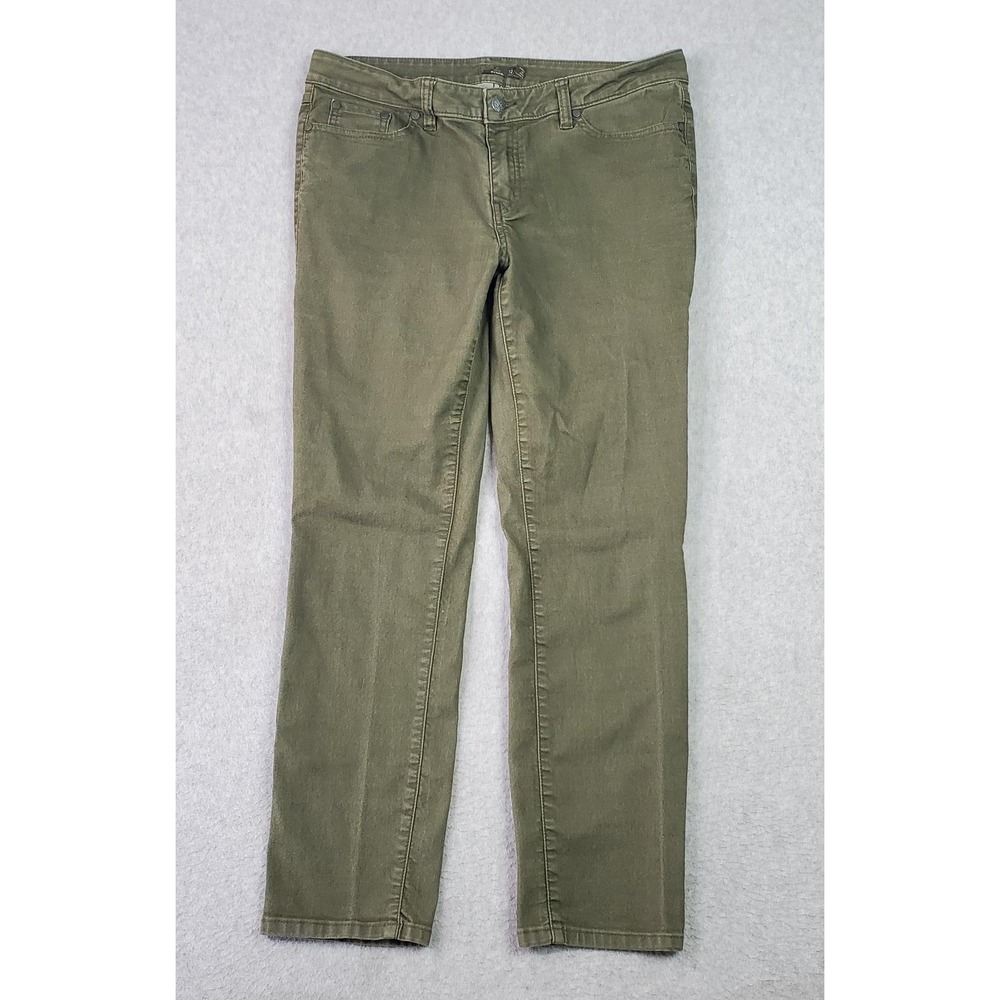 PrAna Kayla Jeans Tag‎ Size 12/31 Fits 32X28 Olive Green Organic Cotton Blend